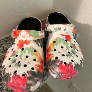 Colorful lined CROC Clogs